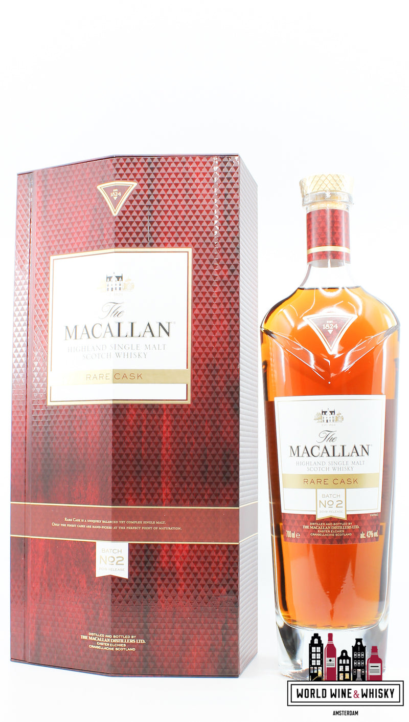 Macallan Rare Cask - Batch No 2 - 2019 Release 43% (in luxury case) - WORLD WINE WHISKY 