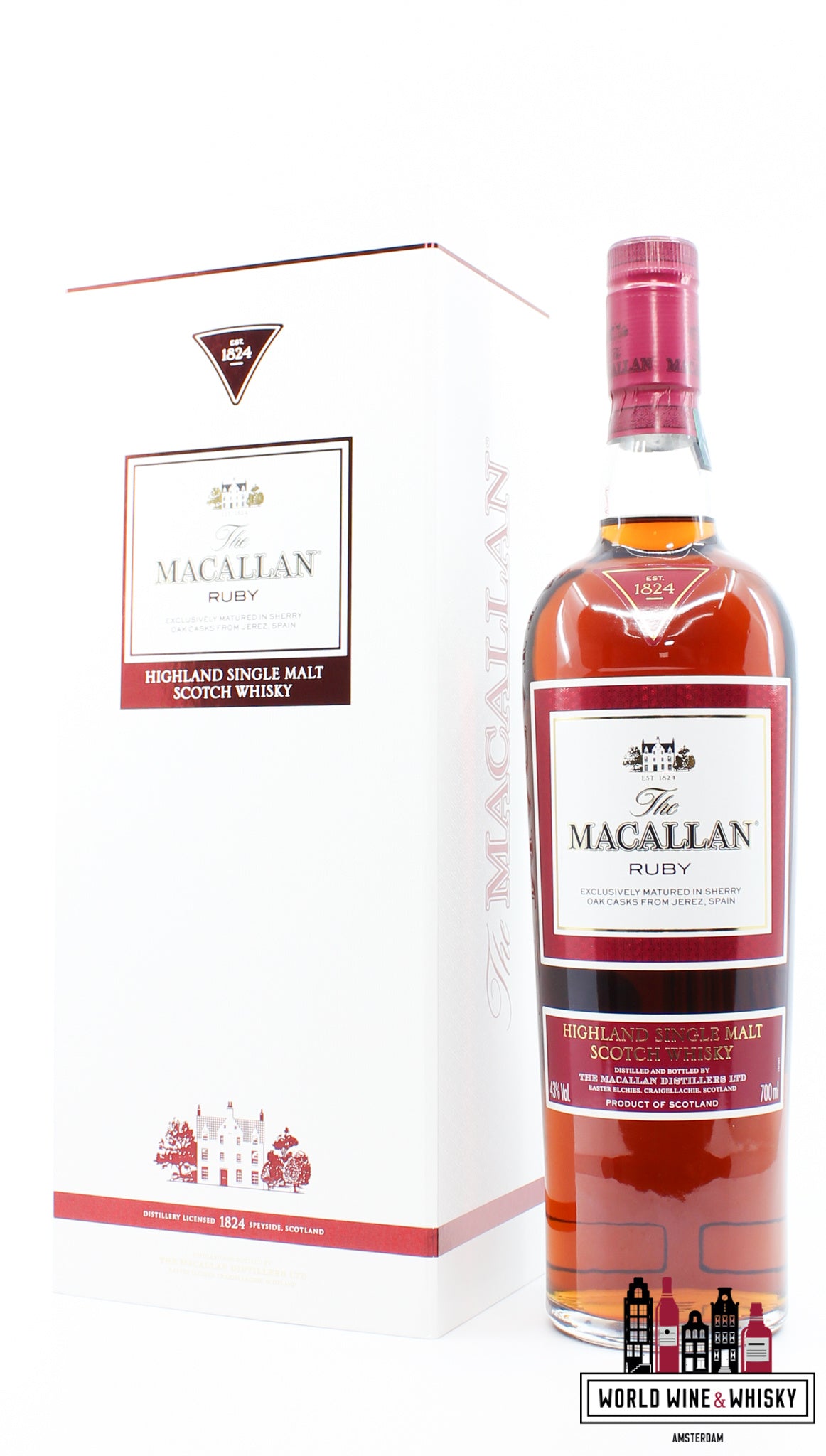 Macallan Ruby 2014 - The 1824 Series 43% 700ml (in luxury case) - WORLD WINE WHISKY 