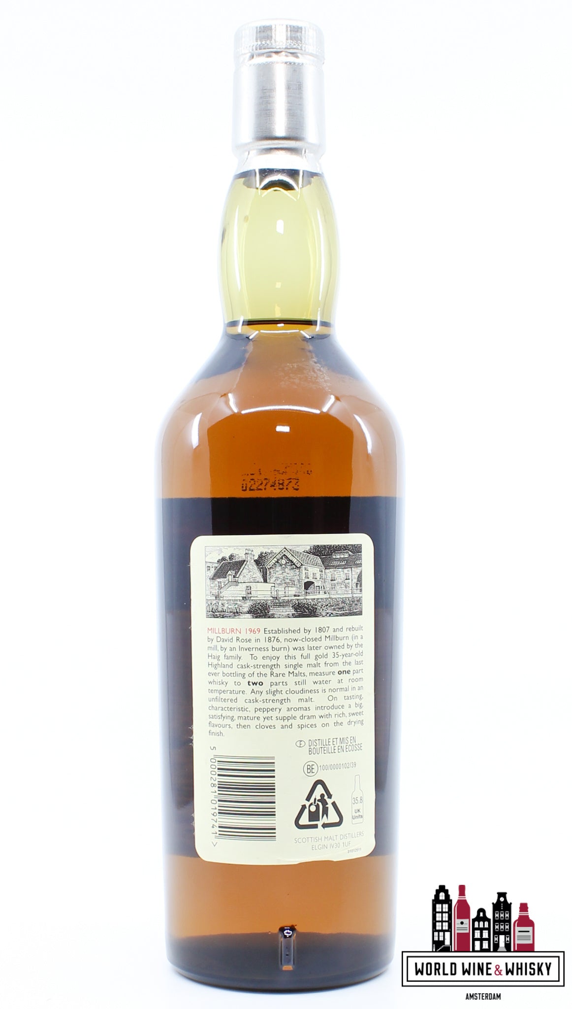 Millburn 35 Years Old 1969 2005 - Rare Malts Selection - Natural Cask Strength 51.2% (Closed Distillery) - WORLD WINE WHISKY 