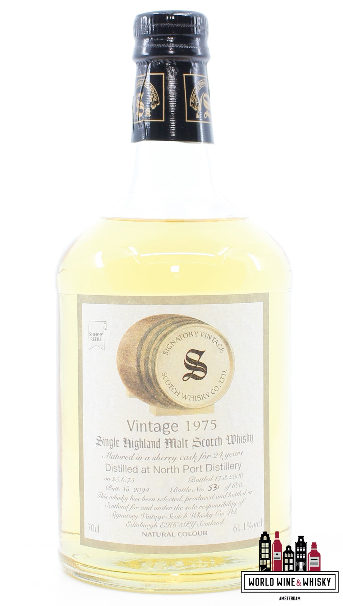 North Port 24 Years Old 1975 2000 - Vintage Collection - Signatory Vintage - Cask 2094 61.1% (1 of 620) - WORLD WINE WHISKY 