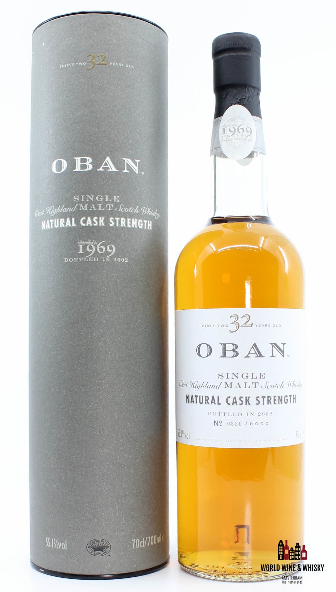 Oban 32 Years Old 1969 2002 Natural Cask Strength 55.1% (one of 6000 bottles) - WORLD WINE WHISKY 