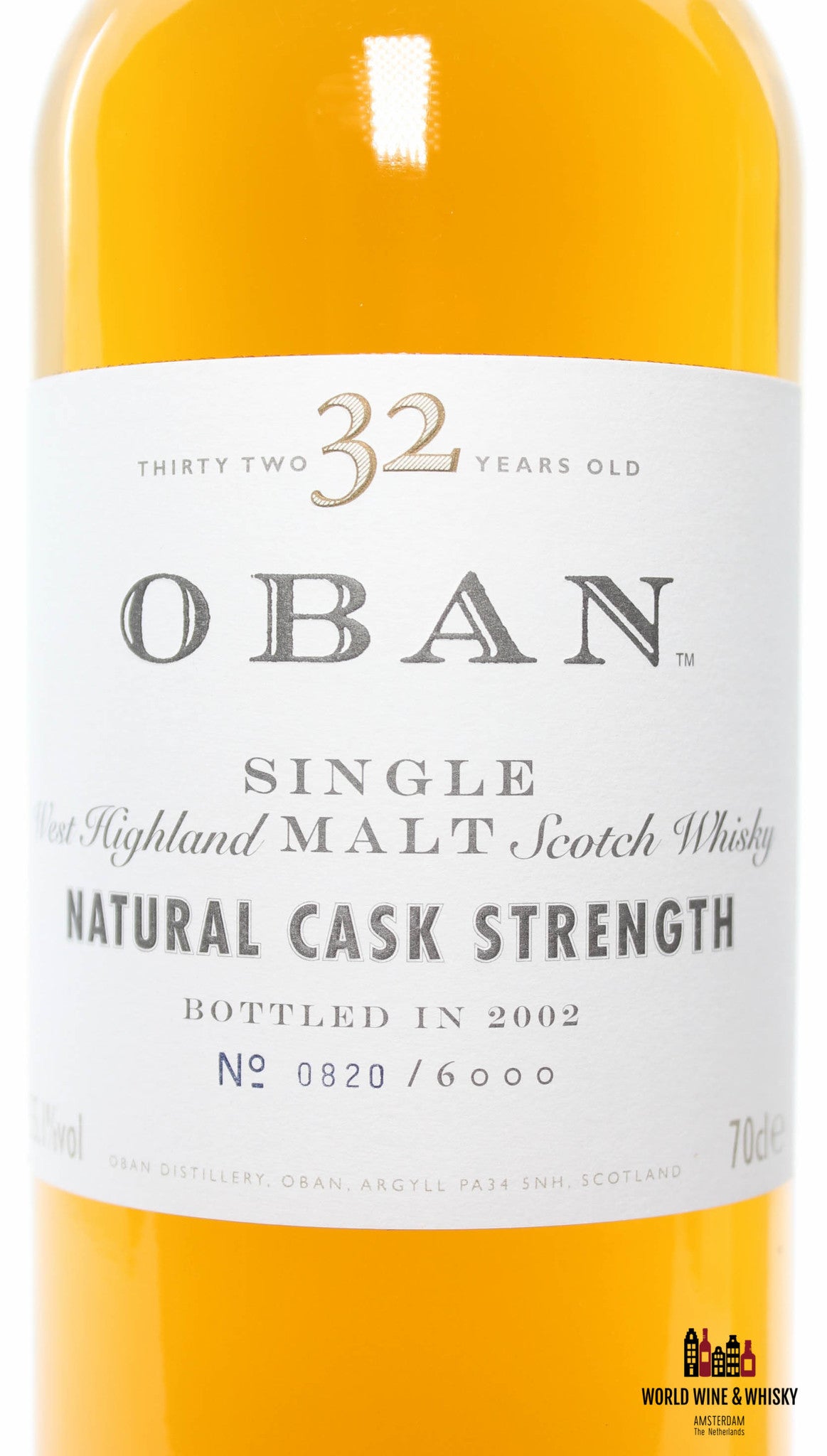Oban 32 Years Old 1969 2002 Natural Cask Strength 55.1% (one of 6000 bottles) - WORLD WINE WHISKY 