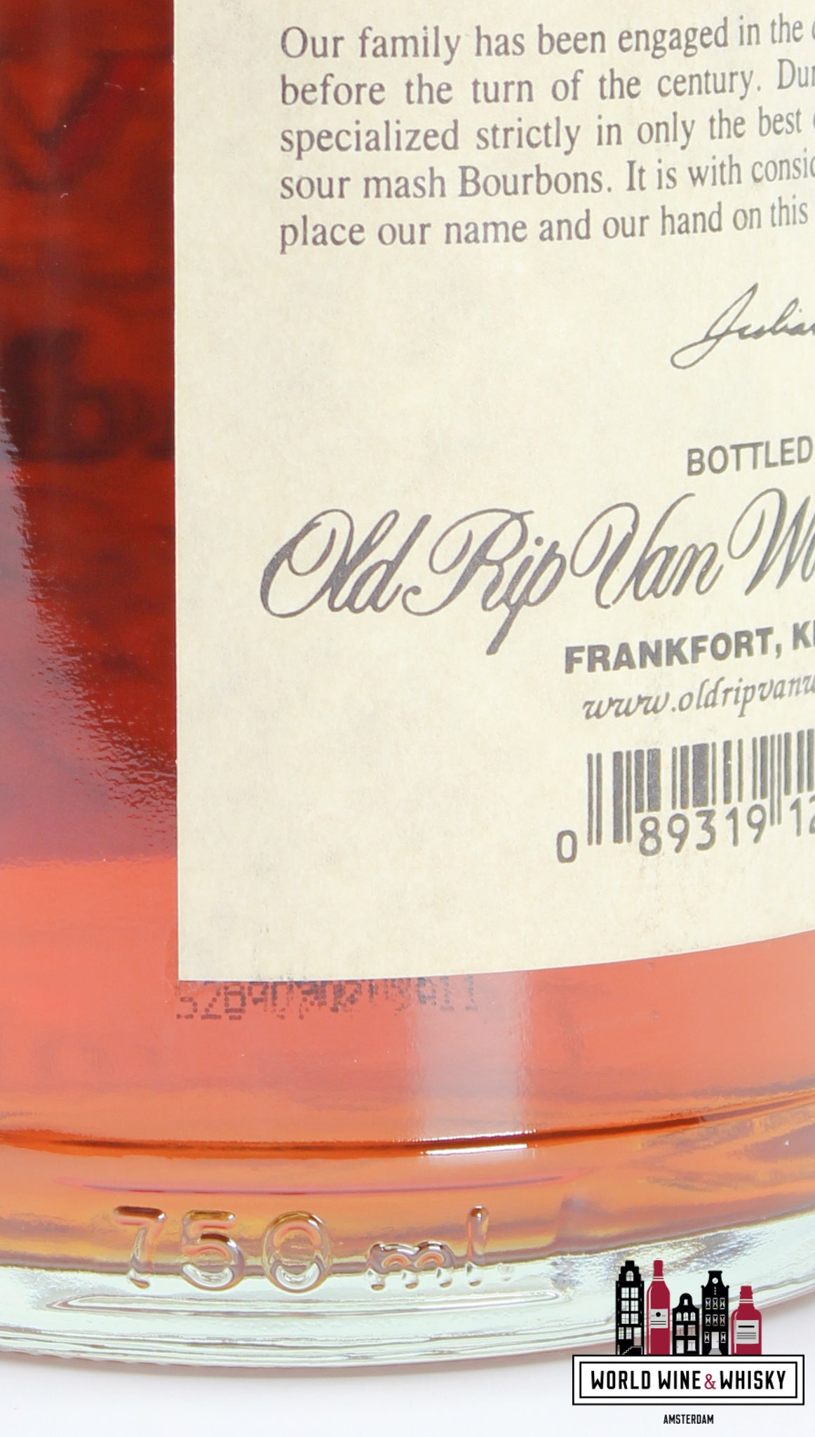 Old Rip Van Winkle 10 Years Old - Handmade Bourbon 45% (90 Proof) 750ml - WORLD WINE WHISKY 