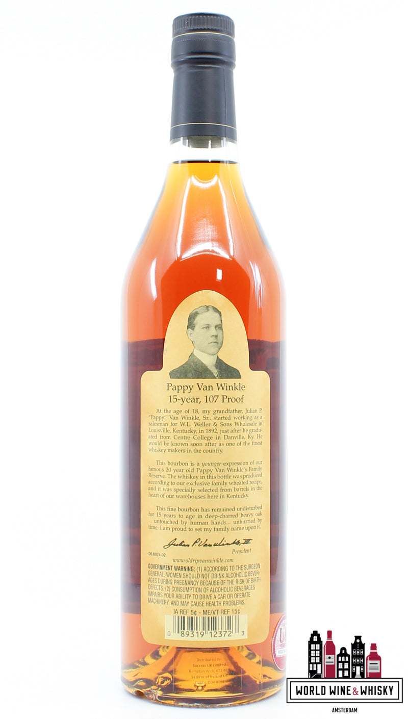 Pappy van Winkle's 15 Years Old - Family Reserve 53.5% 750ml (Old Rip Van Winkle Distillery) - WORLD WINE WHISKY 