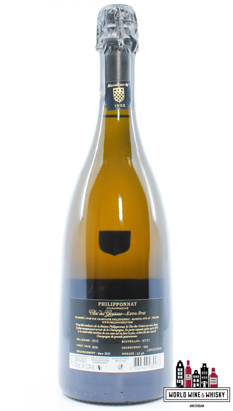 Philipponnat Champagne Aoc Extra Brut 'Clos des Goisses' 2013 - WORLD WINE WHISKY 