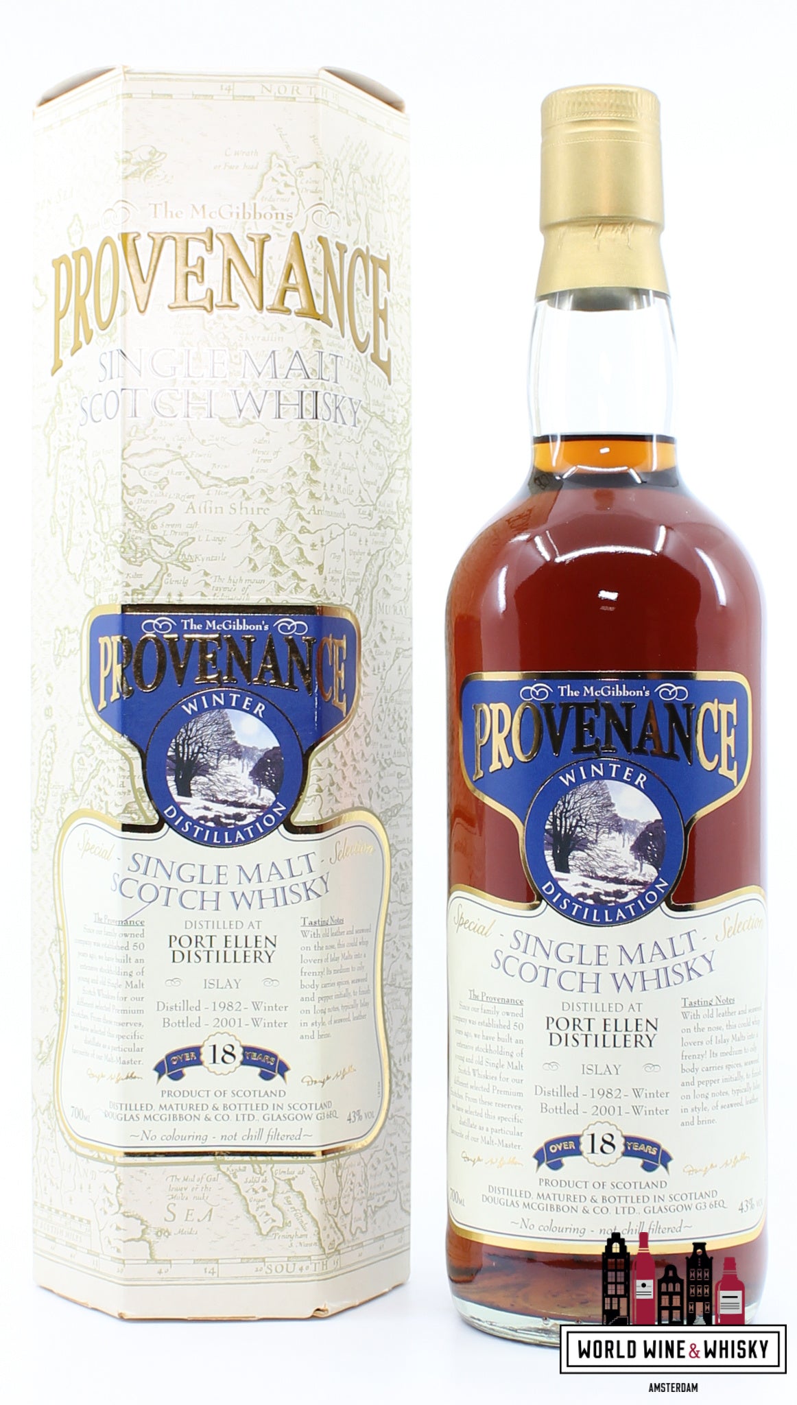 Port Ellen 18 Year Old 1982 2001 Winter - McGibbon's Provenance - Douglas McGibbon 43% (Closed Distillery) - WORLD WINE WHISKY 