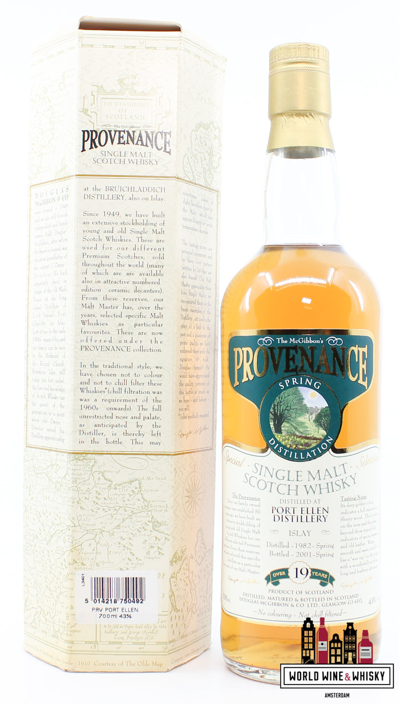 Port Ellen 19 Years Old 1982 2001 Spring - McGibbon's Provenance - Douglas McGibbon 43% (Closed Distillery) - WORLD WINE WHISKY 