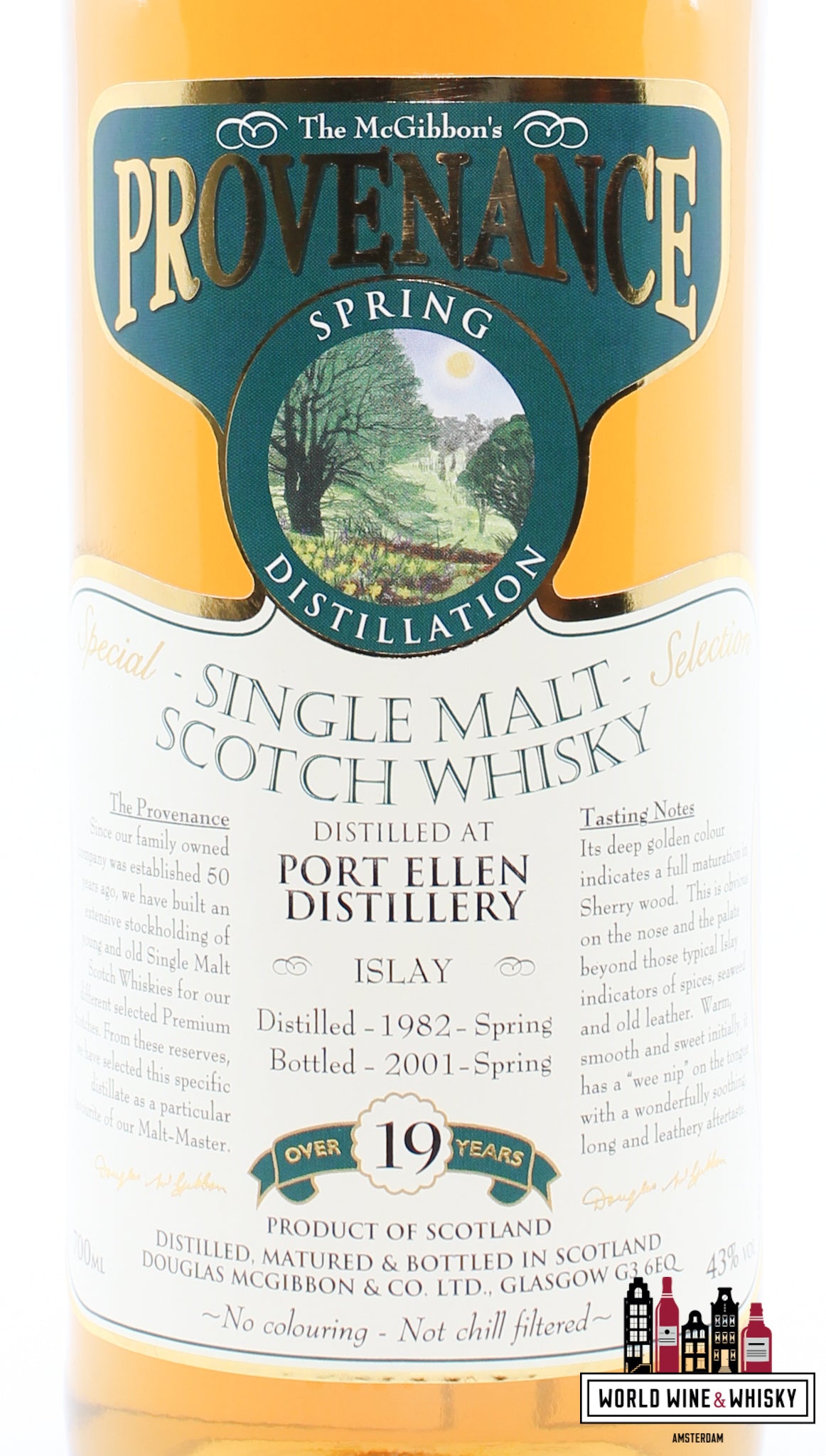 Port Ellen 19 Years Old 1982 2001 Spring - McGibbon's Provenance - Douglas McGibbon 43% (Closed Distillery) - WORLD WINE WHISKY 