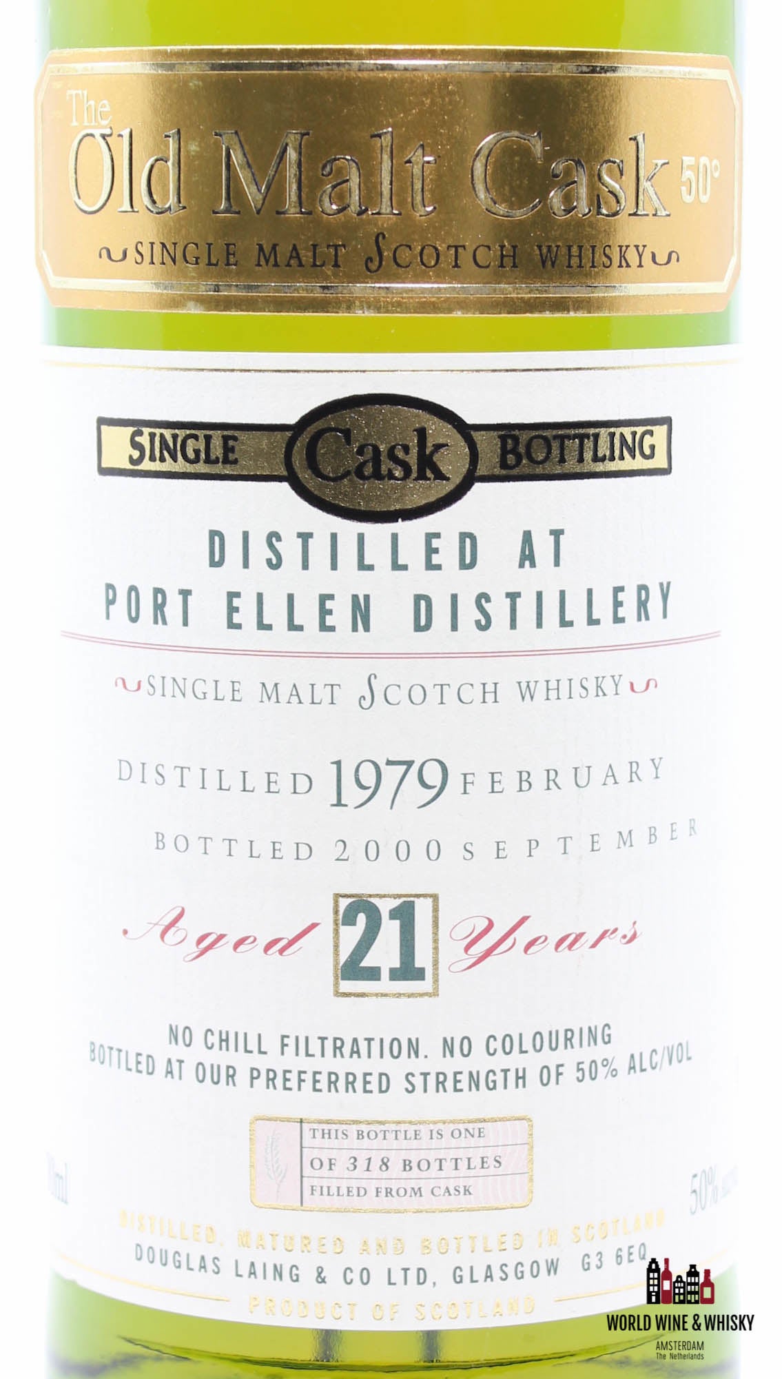 Port Ellen 21 Years Old Douglas Laing 1979 2000 Old Malt Cask 50% - WORLD WINE WHISKY 