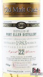 Port Ellen 22 Year Old 1983 2006 - Old Malt Cask - Douglas Laing - Cask DL 2116 50% (Closed Distillery) - WORLD WINE WHISKY 