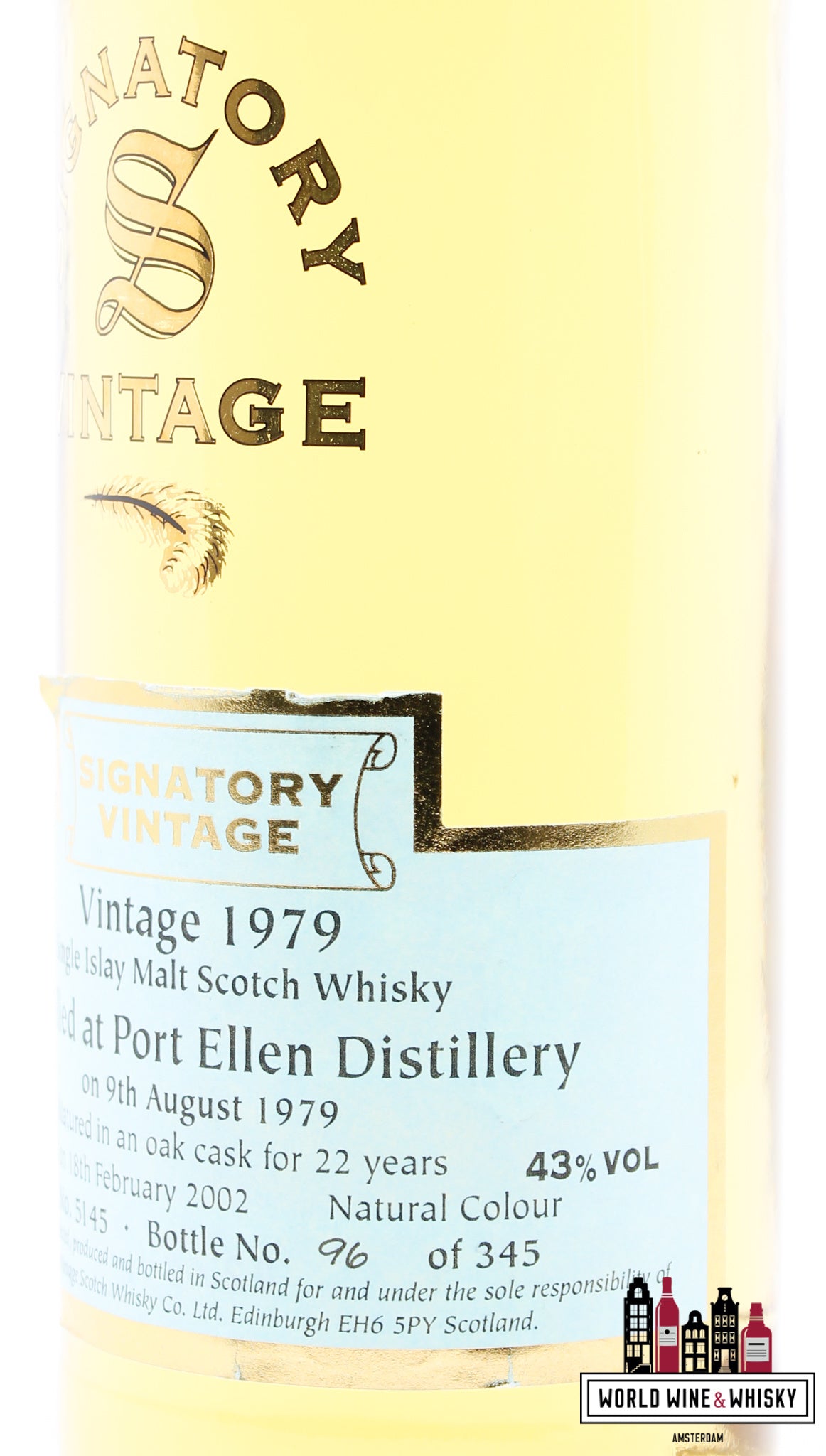 Port Ellen 22 Years Old 1979 2002 - Vintage Collection - Signatory  Vintage - Cask 5145 43% (1 of 345) - WORLD WINE WHISKY 