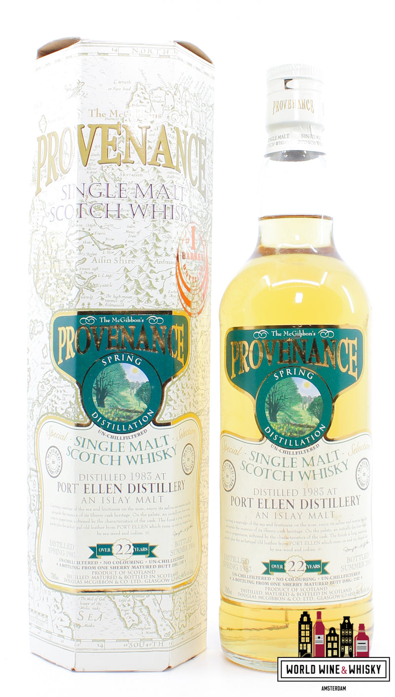 Port Ellen 22 Years Old - Spring 1983, Summer 2005 - Provenance - Cask 2102 - Douglas McGibbon 46% (Closed Distillery) - WORLD WINE WHISKY 