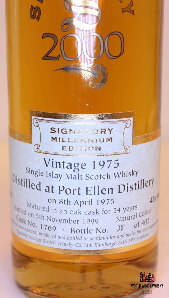 Port Ellen 24 Years Old 1975 1999 Signatory Millennium Edition - Signatory Vintage 43% - WORLD WINE WHISKY 