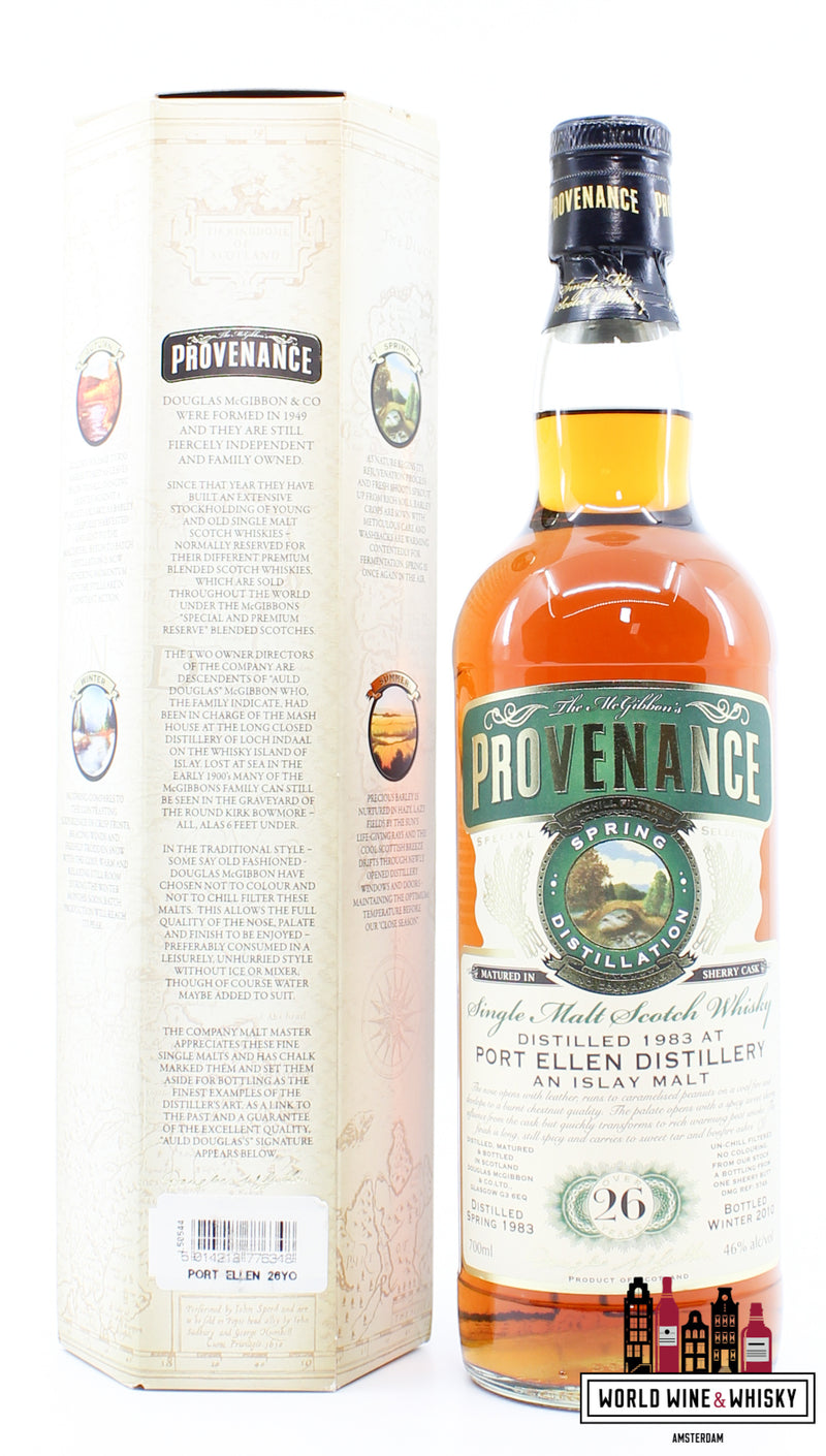 Port Ellen 26 Years Old 1983 2010 Spring - Provenance - Cask 5746 - Douglas McGibbon 43% (Closed Distillery) - WORLD WINE WHISKY 