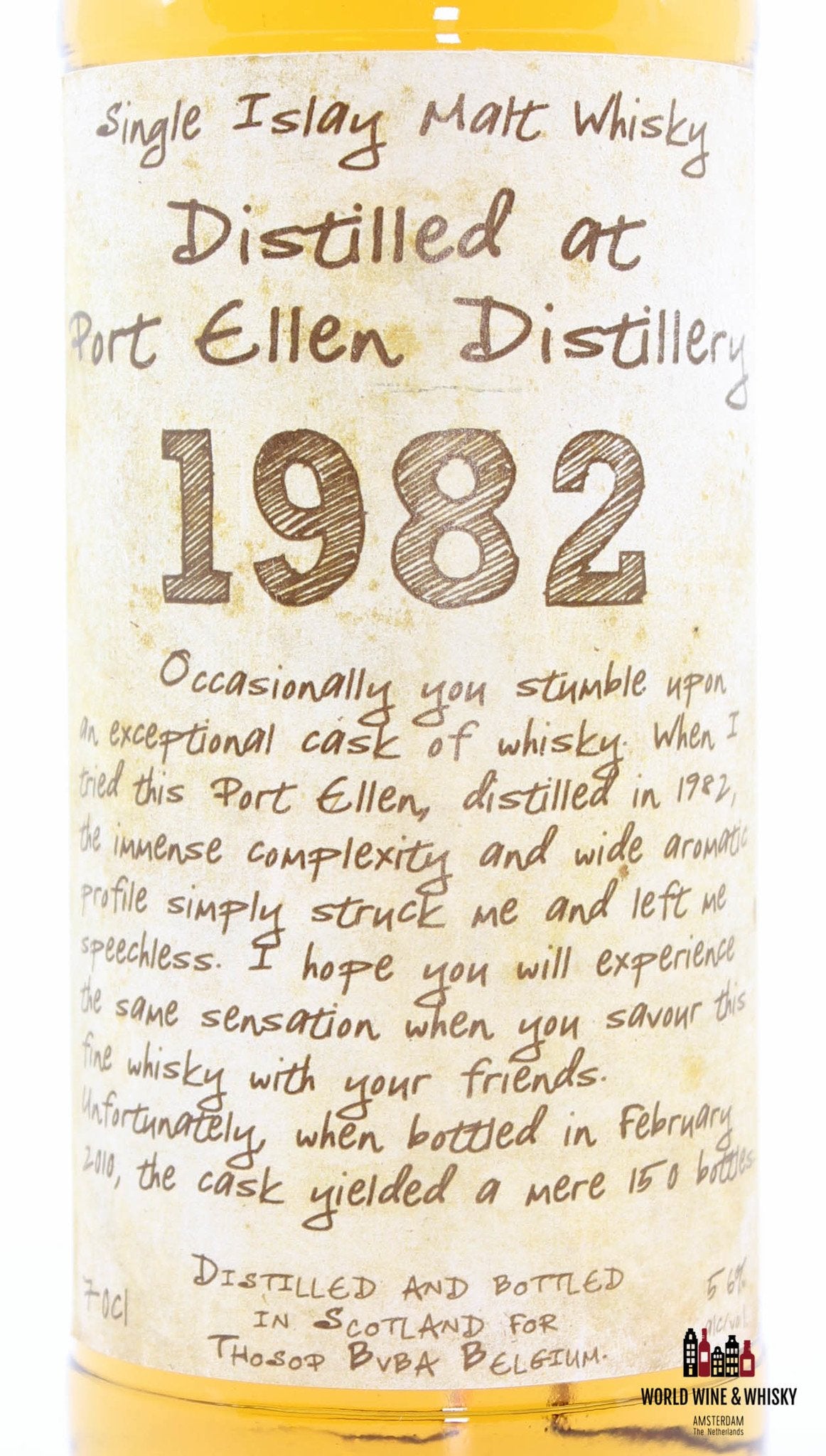 Port Ellen 27 Years Old 1982 2010 Handwritten Label - Thosop Import 56% - WORLD WINE WHISKY 