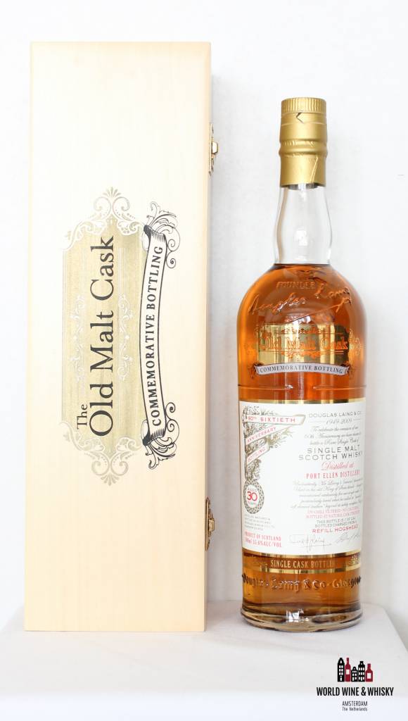 Port Ellen 30 Year Old Douglas Laing 1979 2009 60th Anniversary Bottling of Old Malt Cask 55.6% - WORLD WINE WHISKY 