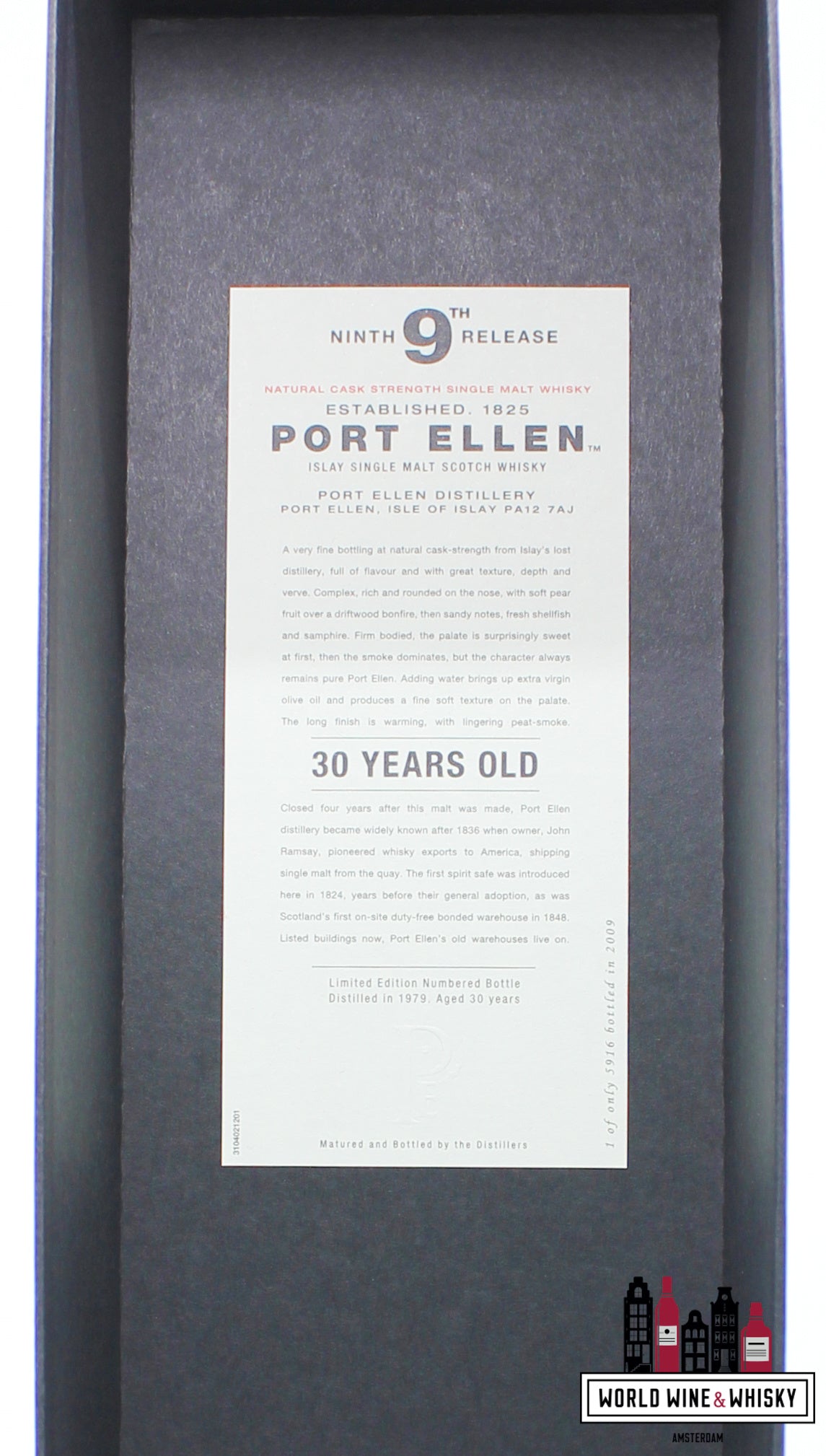 Port Ellen 30 Years Old 1979 2009 - 9th Release - 1 Of 5916 57.7% (Closed Distillery) - WORLD WINE WHISKY 