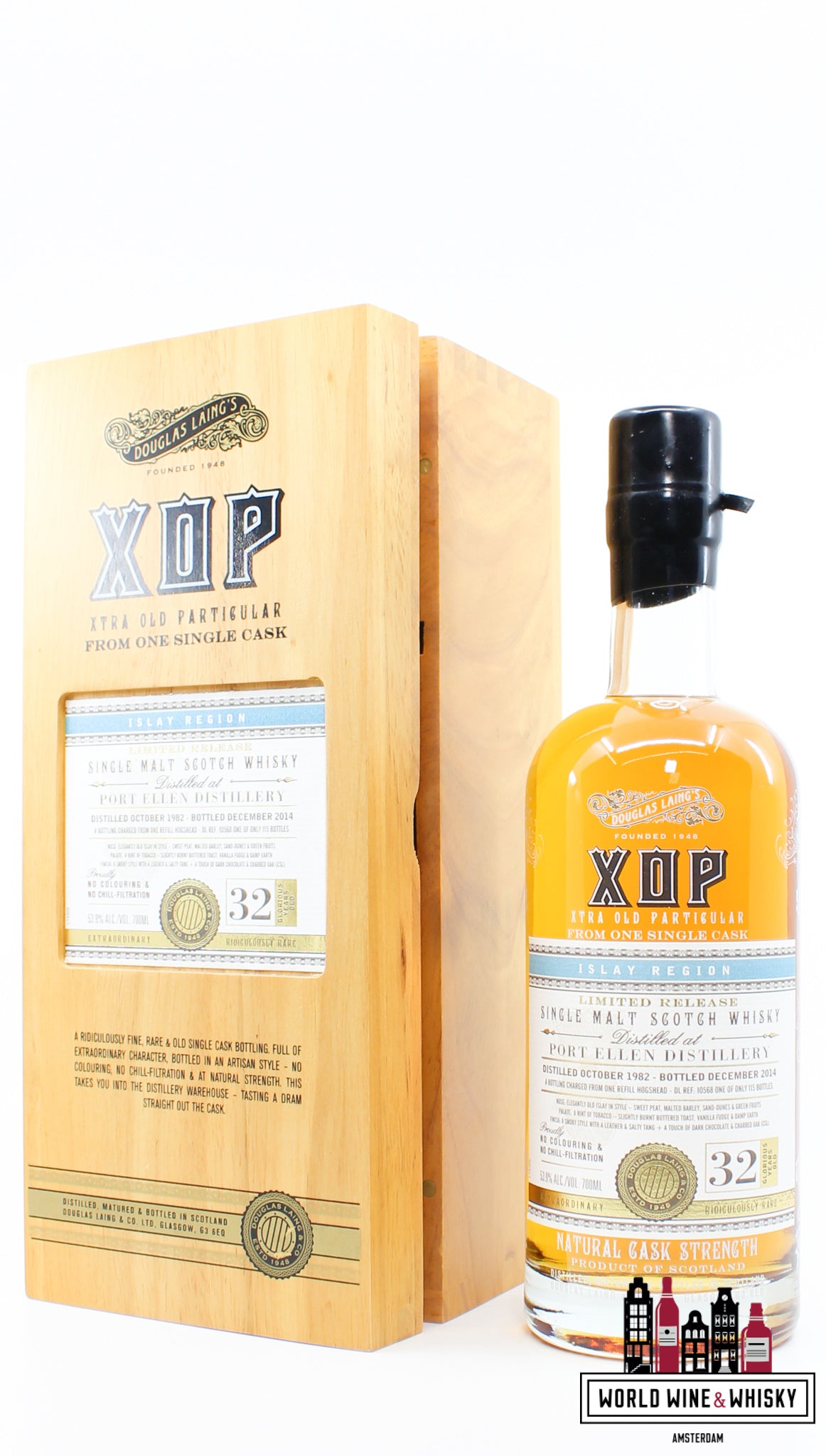 Port Ellen 32 Years Old 1982 2014 - XOP Xtra Old Particular - Douglas Laing - Cask 10568 53.9% (1 of 115) - WORLD WINE WHISKY 