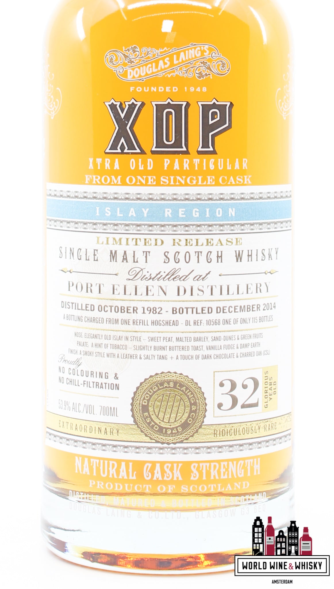 Port Ellen 32 Years Old 1982 2014 - XOP Xtra Old Particular - Douglas Laing - Cask 10568 53.9% (1 of 115) - WORLD WINE WHISKY 