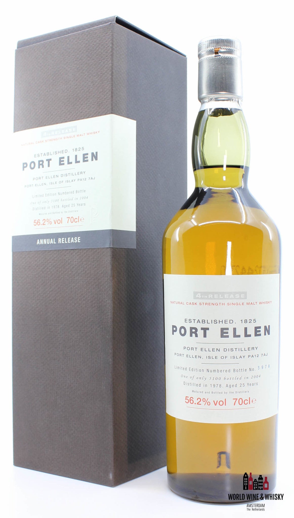 Port Ellen 4th Release 25 Years Old 1978 2004 56.2% (1 of 5100) - WORLD WINE WHISKY 