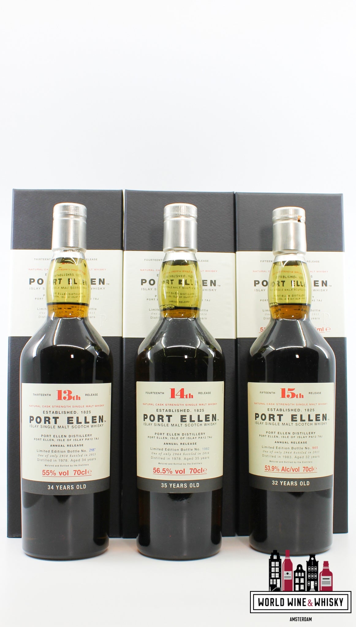 Port Ellen - Diageo Special Releases 2001-2017 - Full set of 17 bottles - WORLD WINE WHISKY 