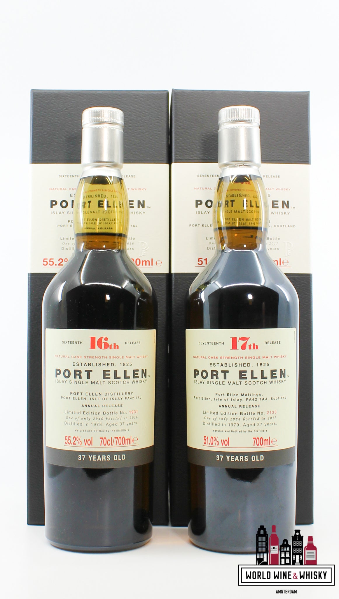 Port Ellen - Diageo Special Releases 2001-2017 - Full set of 17 bottles - WORLD WINE WHISKY 