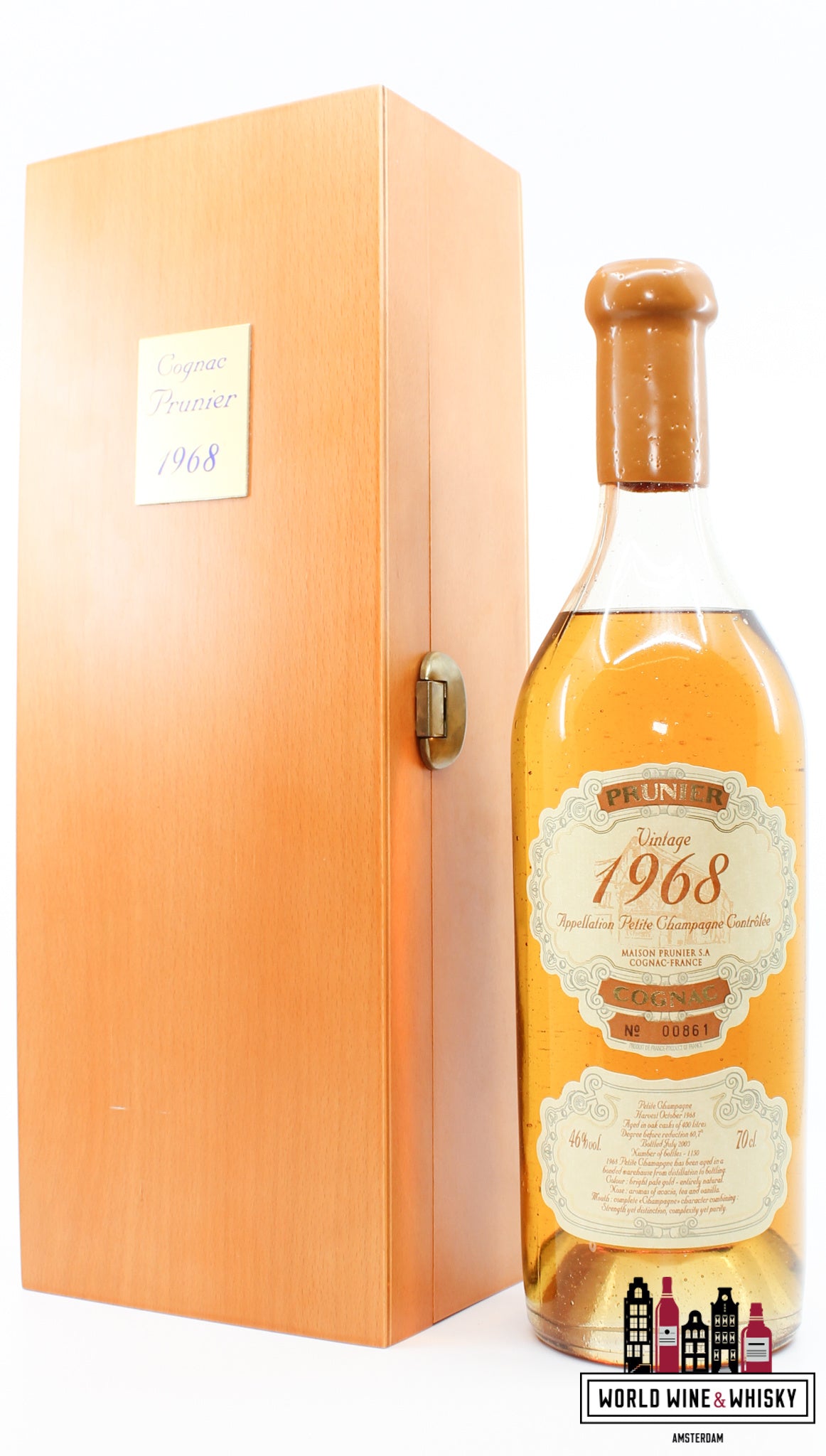 Prunier 34 Year Old 1968 Vintage 2003 - Appellation Petite Champagne Contrôlée 46% (1 of 1150) - WORLD WINE WHISKY 
