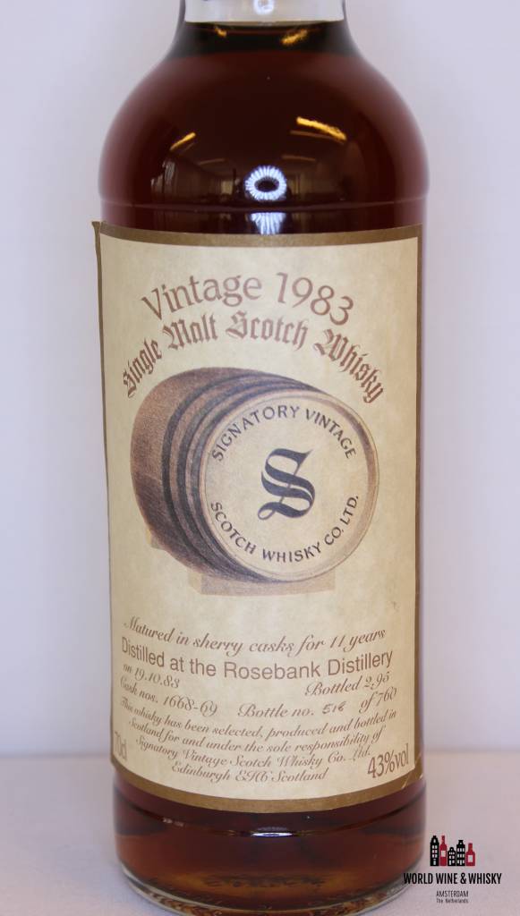 Rosebank 11 Years Old 1983 1995 Cask 1668-69 Signatory Vintage 43% - WORLD WINE WHISKY 