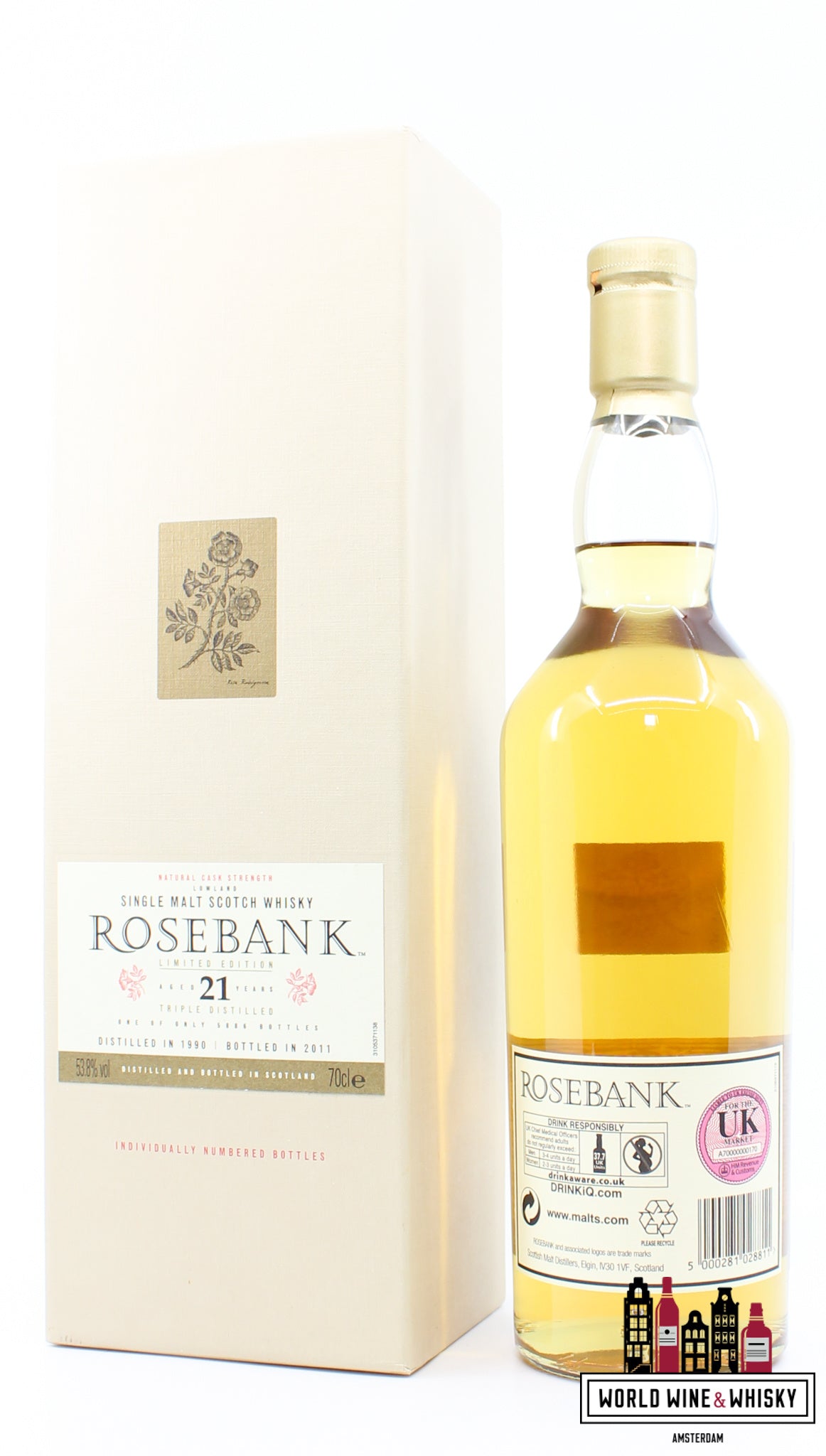 Rosebank 21 Years Old 1990 2011 - Diageo Special Releases 2011 53.8% (1 of 5886) - WORLD WINE WHISKY 