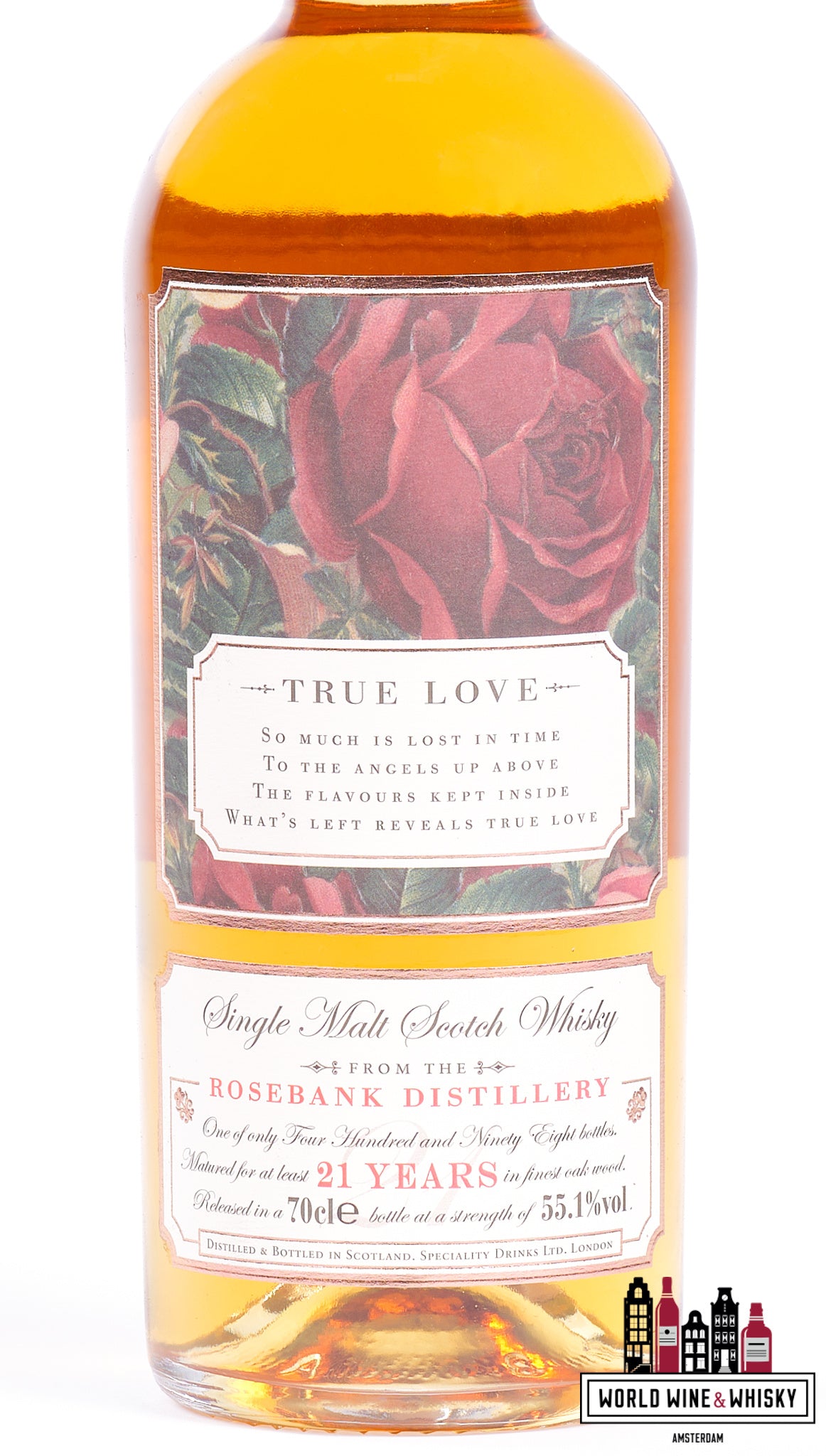Rosebank 21 Years Old 2016 - The Roses Edition 1 - True Love 55.1% (1 of 498) - WORLD WINE WHISKY 
