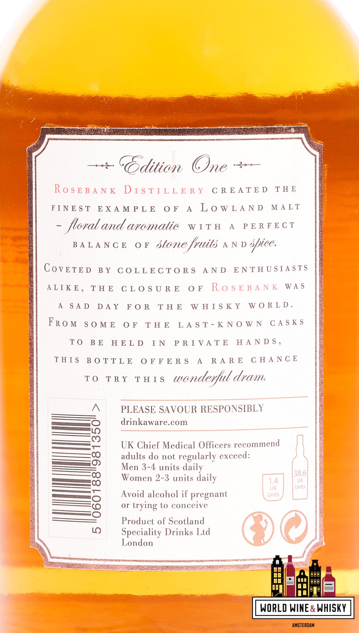 Rosebank 21 Years Old 2016 - The Roses Edition 1 - True Love 55.1% (1 of 498) - WORLD WINE WHISKY 