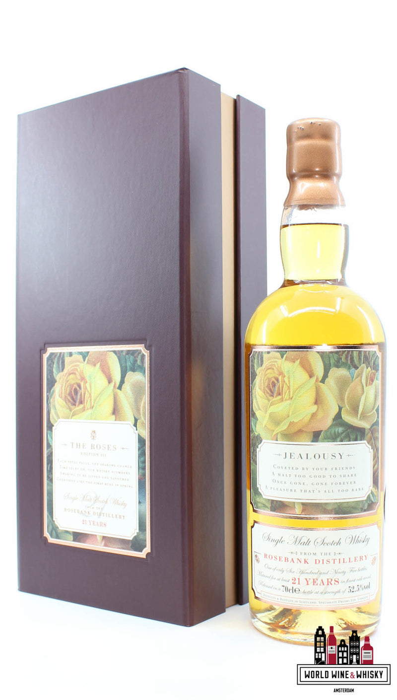 Rosebank 21 Years Old 2018 - The Roses Edition 3 - Jealousy 52.5% (1 of 695) - WORLD WINE WHISKY 