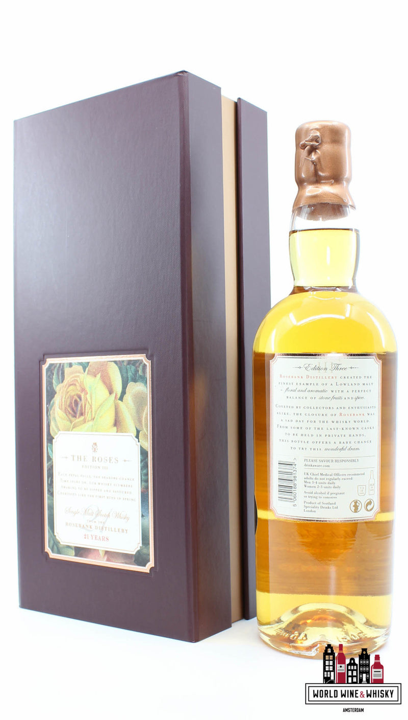 Rosebank 21 Years Old 2018 - The Roses Edition 3 - Jealousy 52.5% (1 of 695) - WORLD WINE WHISKY 