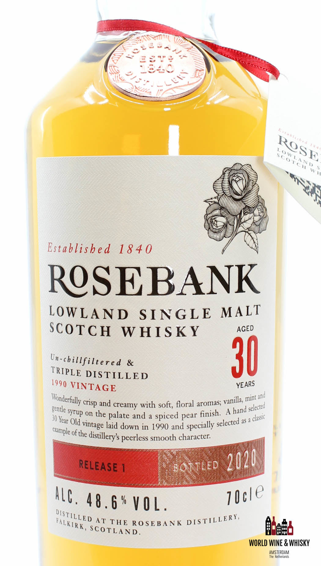 Rosebank 30 Years Old 1990 2020 - Release 1 48.6% (1 of 4350) - WORLD WINE WHISKY 