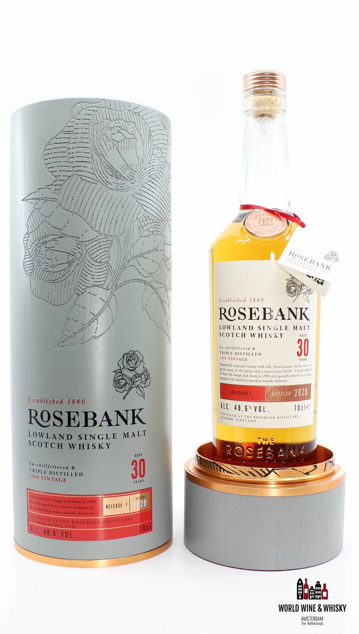 Rosebank 30 Years Old 1990 2020 - Release 1 48.6% (1 of 4350) - WORLD WINE WHISKY 