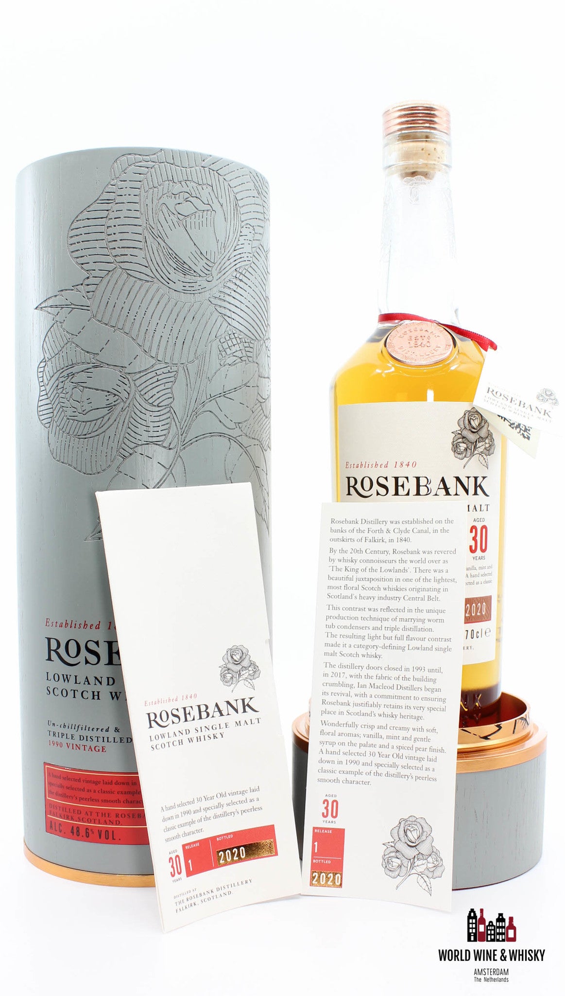 Rosebank 30 Years Old 1990 2020 - Release 1 48.6% (1 of 4350) - WORLD WINE WHISKY 