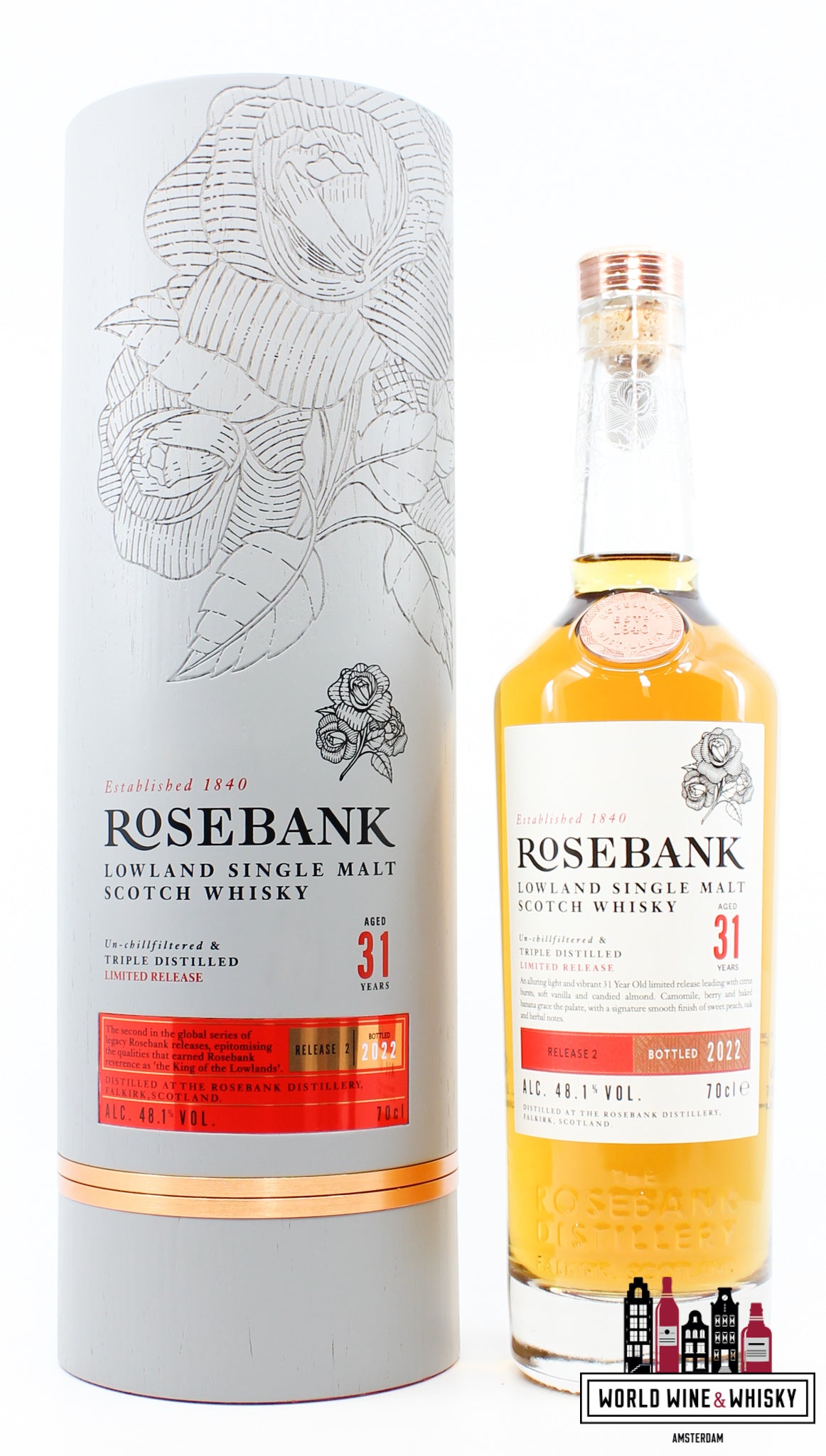Rosebank 31 Years Old 1990 2022 - Release 2 48.1% (1 of 4000) - WORLD WINE WHISKY 