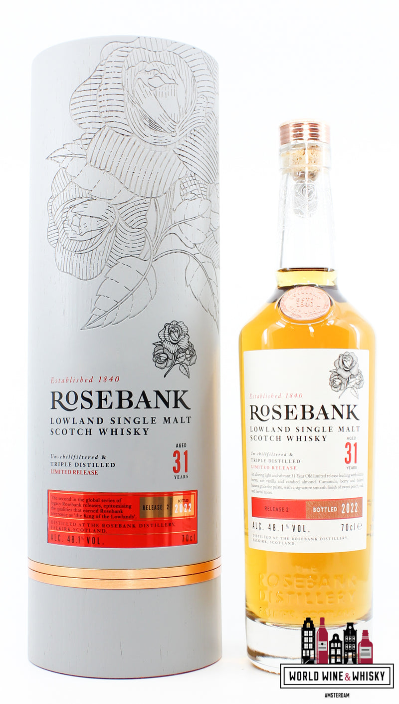Rosebank 31 Years Old 1990 2022 - Release 2 48.1% (1 of 4000) - WORLD WINE WHISKY 