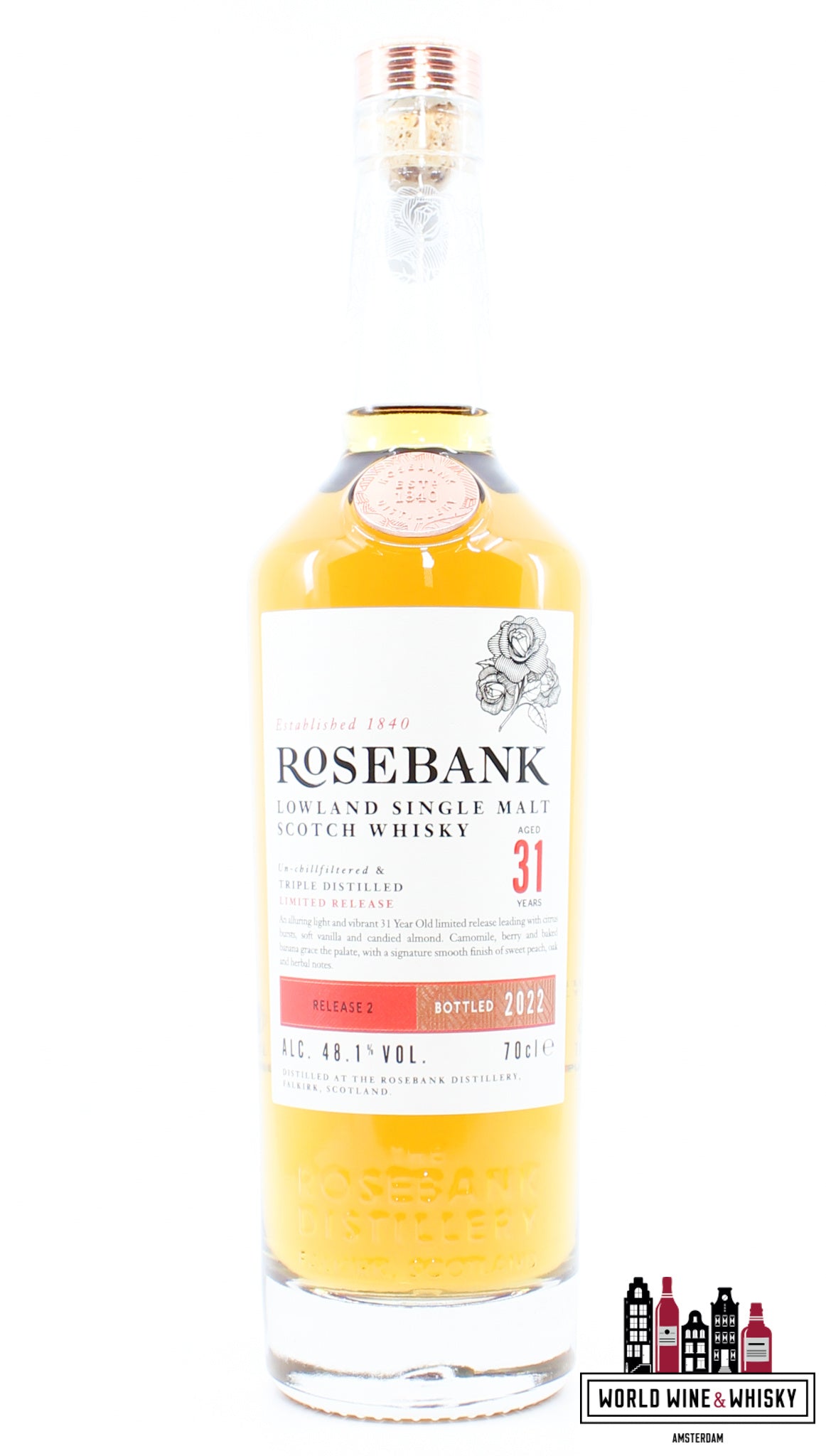 Rosebank 31 Years Old 1990 2022 - Release 2 48.1% (1 of 4000) - WORLD WINE WHISKY 