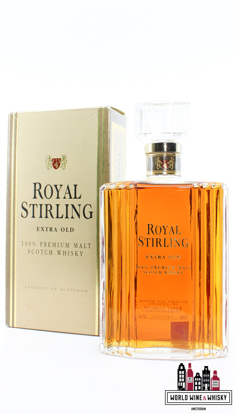 Royal Stirling Extra Old - Limited Edition 43% 750ml (Crystal Decanter - 22 carat gold) - WORLD WINE WHISKY 