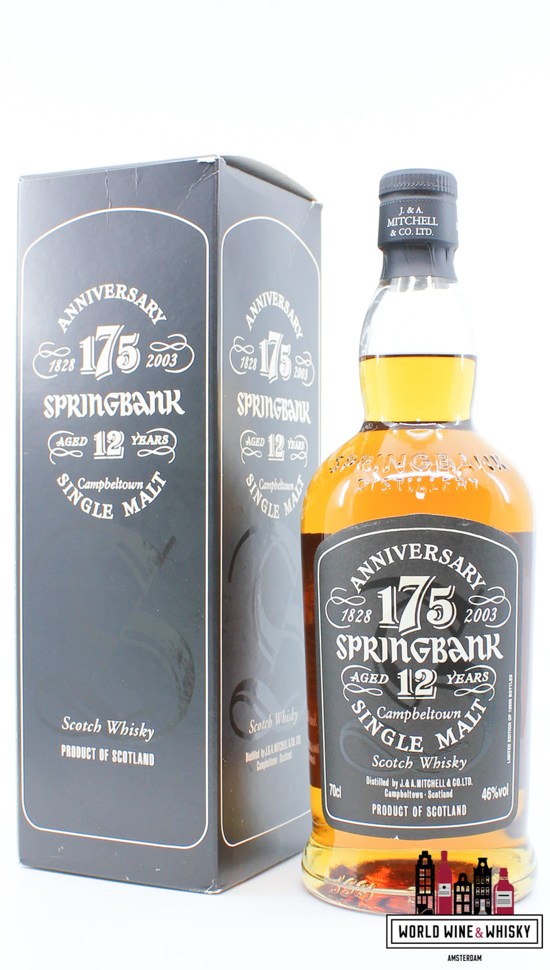 Springbank 12 Years Old 2003 - 175th Anniversary 1828-2003 46% (1 of 12000) - WORLD WINE WHISKY 