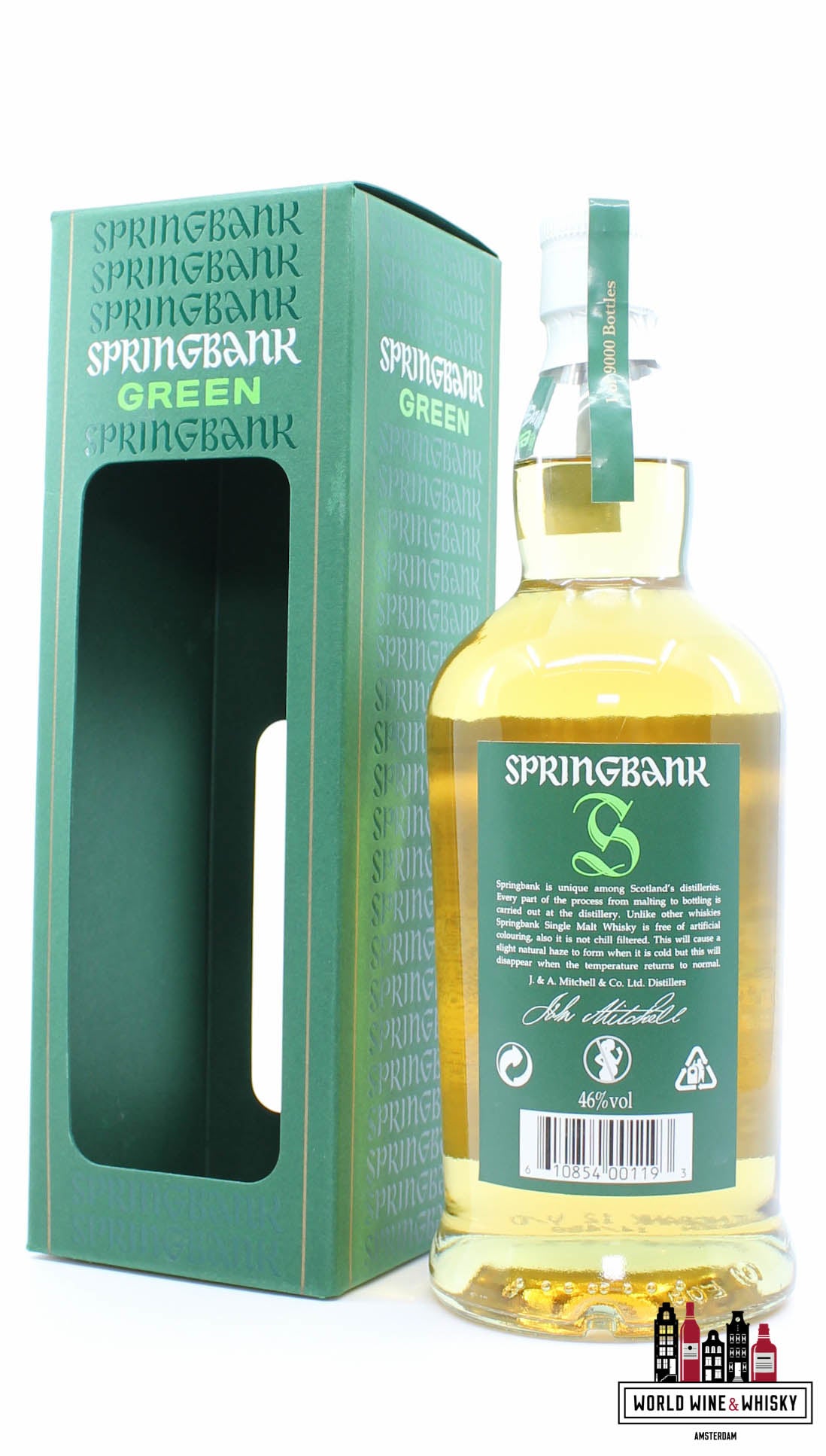 Springbank 12 Years Old 2014 - Green - Bourbon Cask Matured 46% (1 of 9000) - WORLD WINE WHISKY 