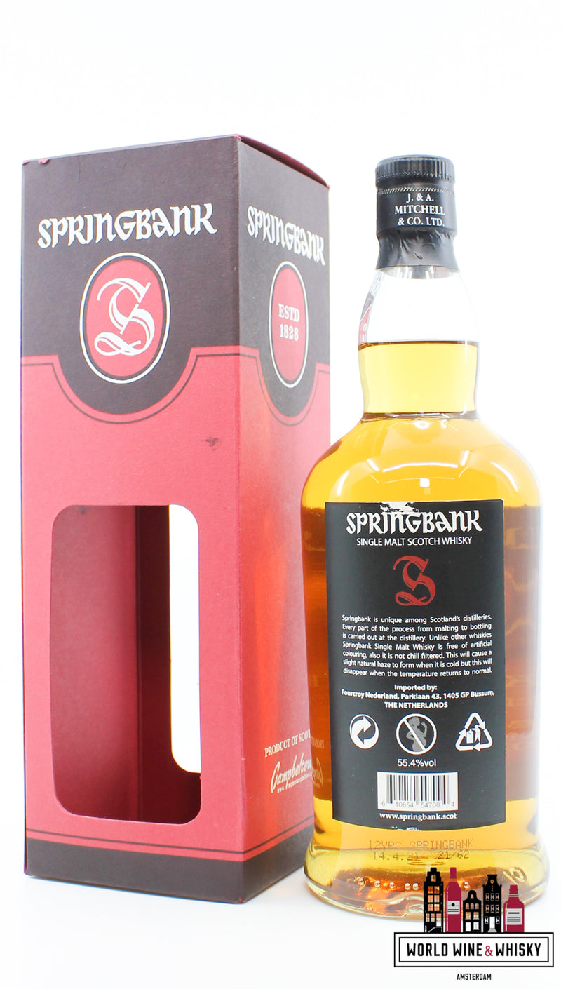 Springbank 12 Years Old 2021 - Cask Strength - Red/Black Edition 55.4% (margin) - WORLD WINE WHISKY 