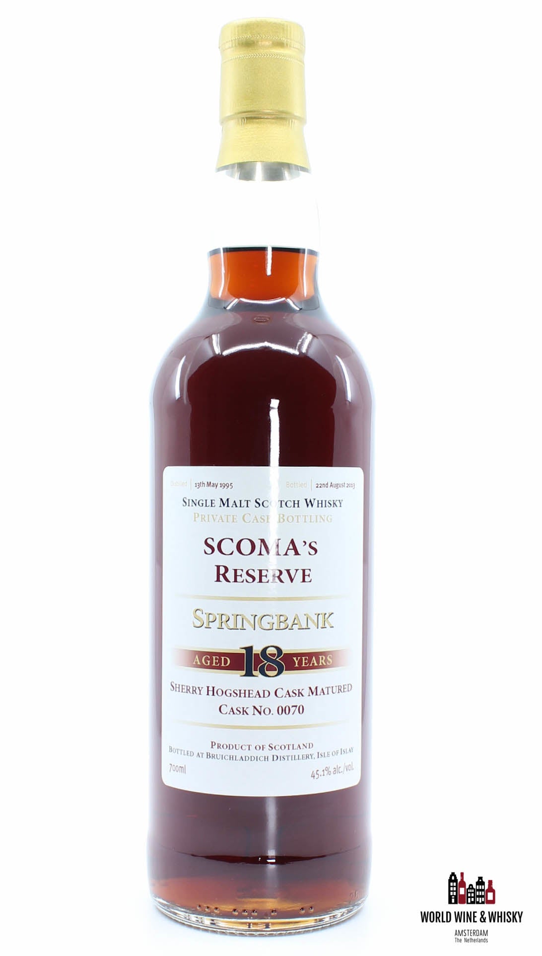 Springbank 18 Years Old 1995 2013 - Cask 0070 -  Scoma Reserve - Glenscoma 45.1% (1 of 79) - WORLD WINE WHISKY 
