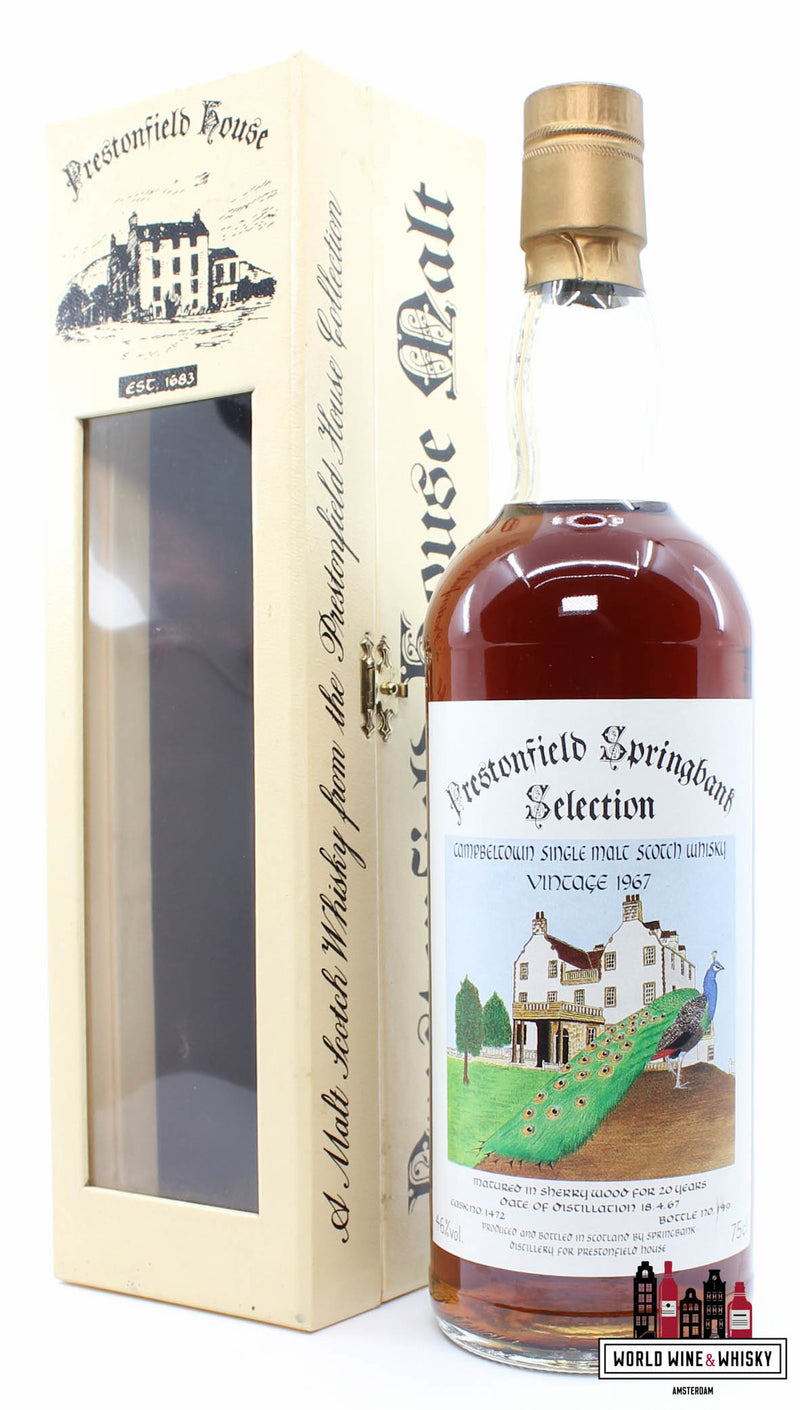 Springbank 20 Years Old 1967 - Prestonfield House - Cask 1472 - Signatory Vintage 46% 750ml - WORLD WINE WHISKY 