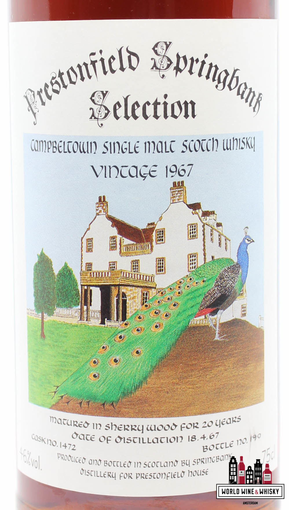 Springbank 20 Years Old 1967 - Prestonfield House - Cask 1472 - Signatory Vintage 46% 750ml - WORLD WINE WHISKY 