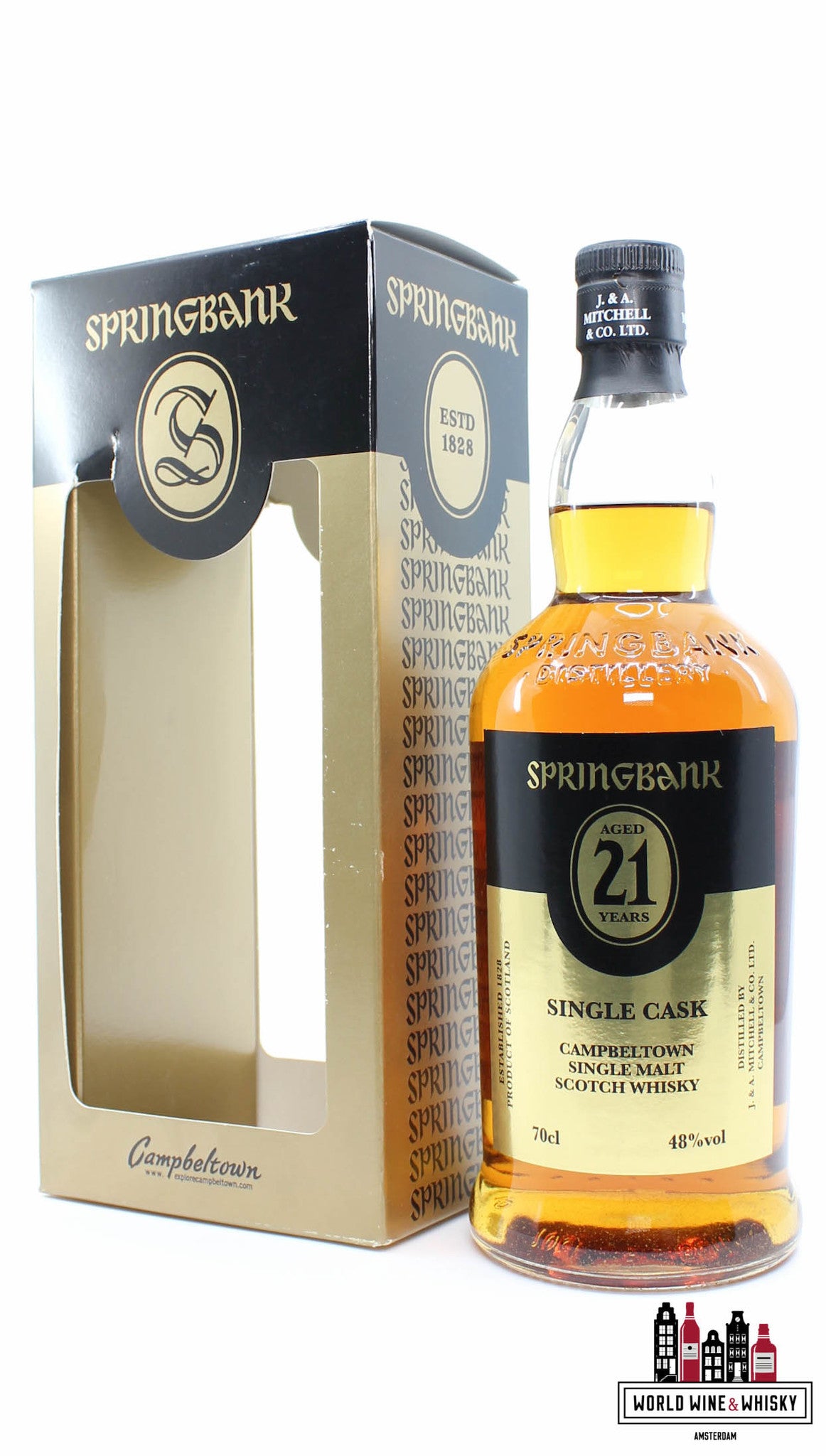 Springbank 21 Years Old 1995 2016 - Fourcroy Nederland - Black/Gold Edition 48% (1 of 336) - WORLD WINE WHISKY 