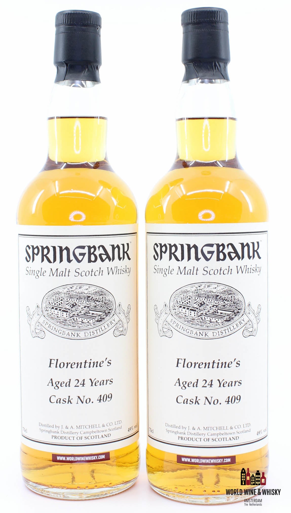 Springbank 24 Years Old 1993 2017 Private Bottling Cask 409 Florentine's 49% - Twin deal - WORLD WINE WHISKY 