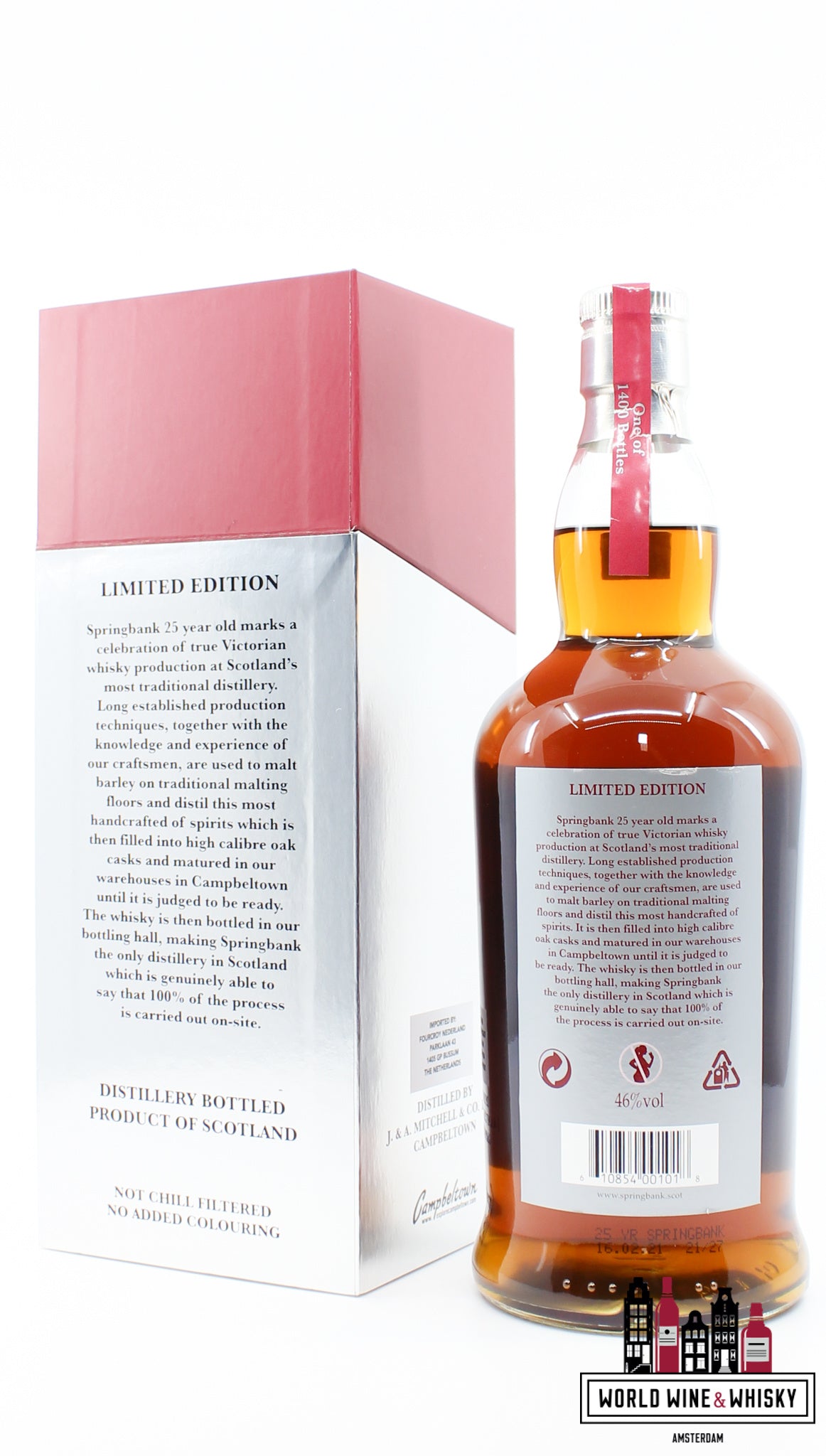 Springbank 25 Years Old 2021 - Limited Edition - Red/Silver Edition 46% (1 of 1400) - WORLD WINE WHISKY 