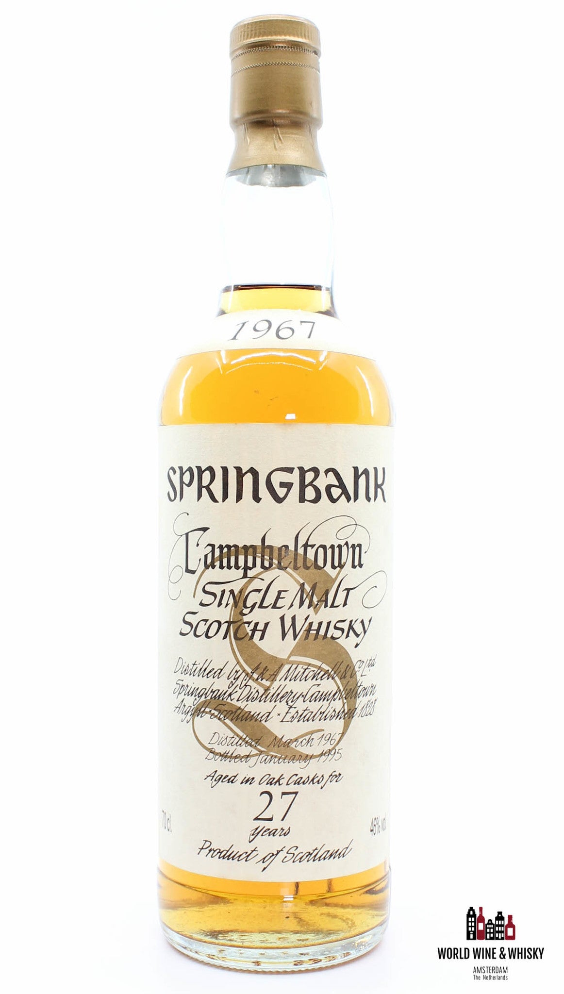 Springbank 27 Years Old 1967 1995 Big Golden "S" 46% 700ml - WORLD WINE WHISKY 